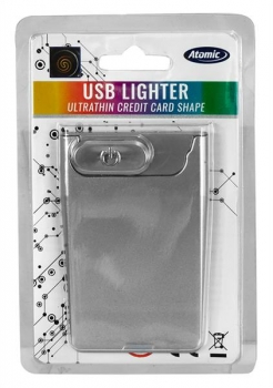 Atomic USB-Feuerzeug im Kreditkartenformat silber